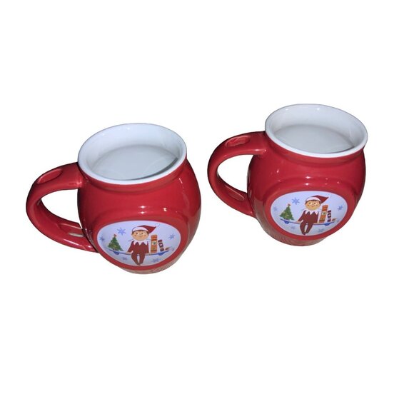 Elf On The Shelf Red Coffee Cocoa Mug Elf Christmas Tree Snow Cup 2015 - Picture 2 of 10